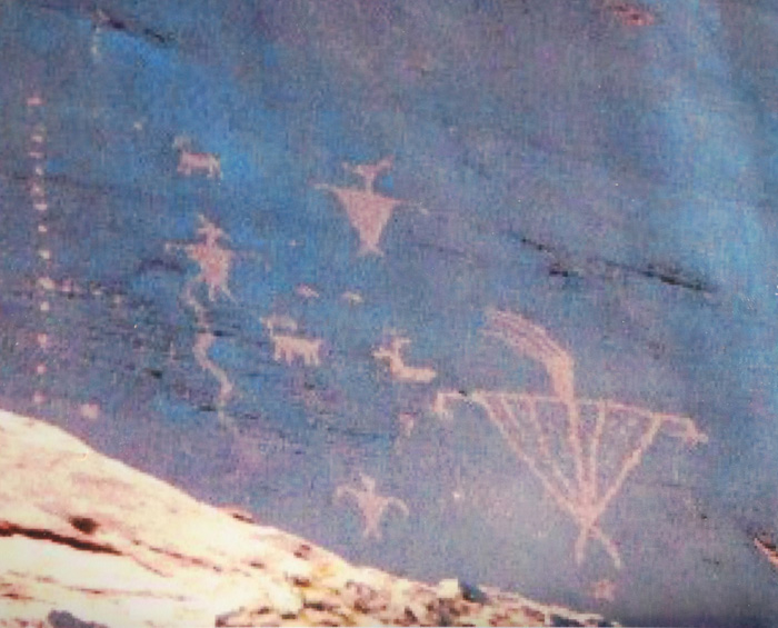 Shaman on Moab Cliff Petroglyph
